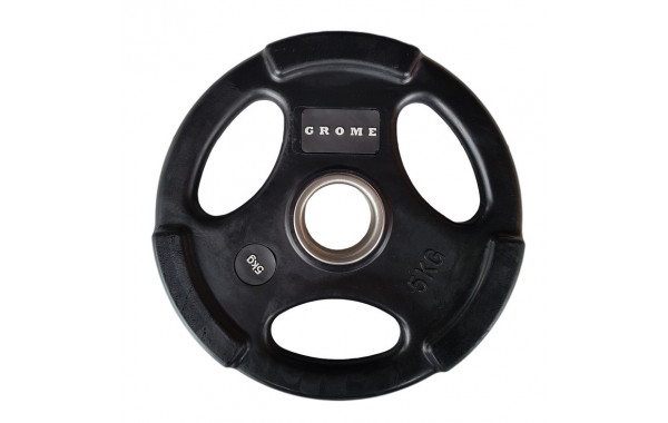 Диск олимпийский обрезиненный D 51 5 кг Grome Fitness WP074 черный 600_380