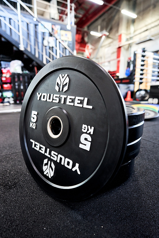 Диск EVO BUMPER PLATE 5кг YouSteel черный 533_800