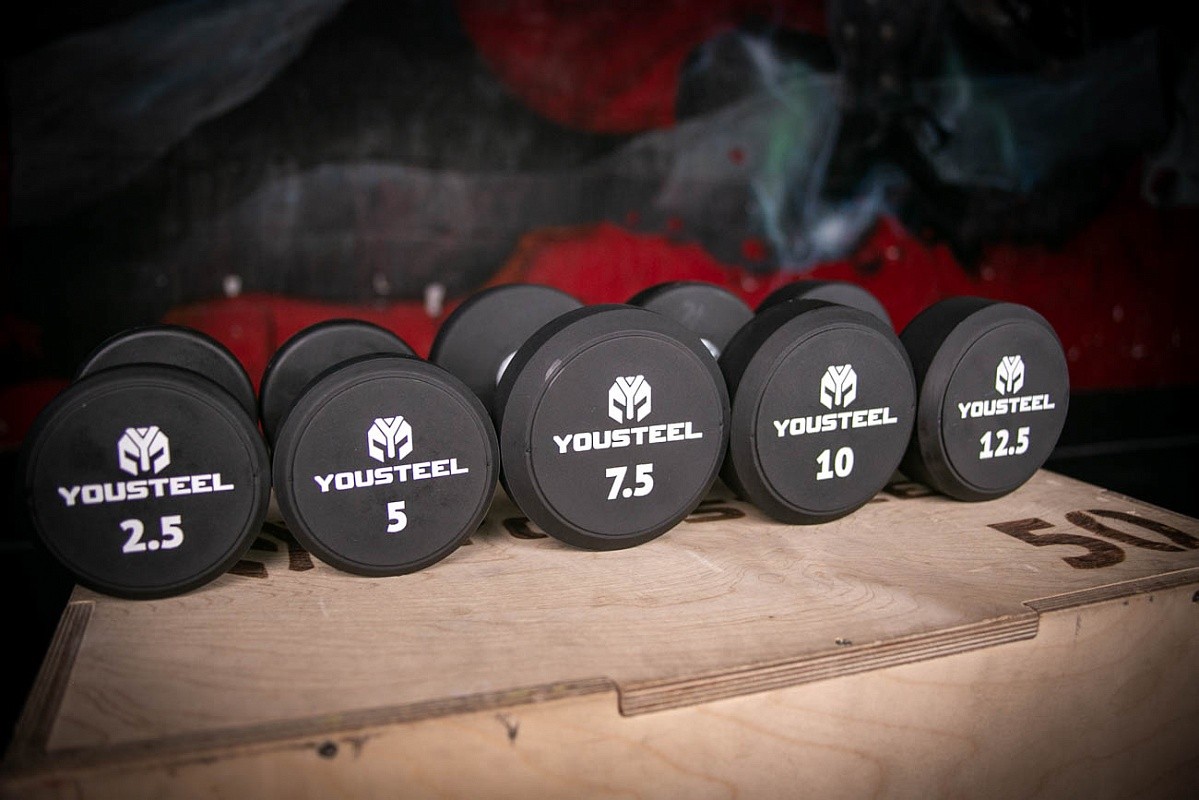 Гантель круглая PU-полиуретановая 47,5 кг YouSteel 1199_800