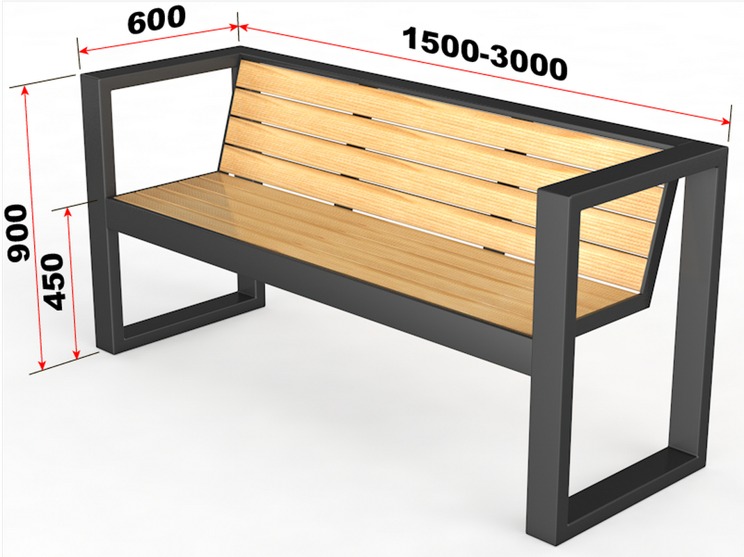 Уличная скамейка со спинкой Квадрат Glav 14.6.1000 1069_800