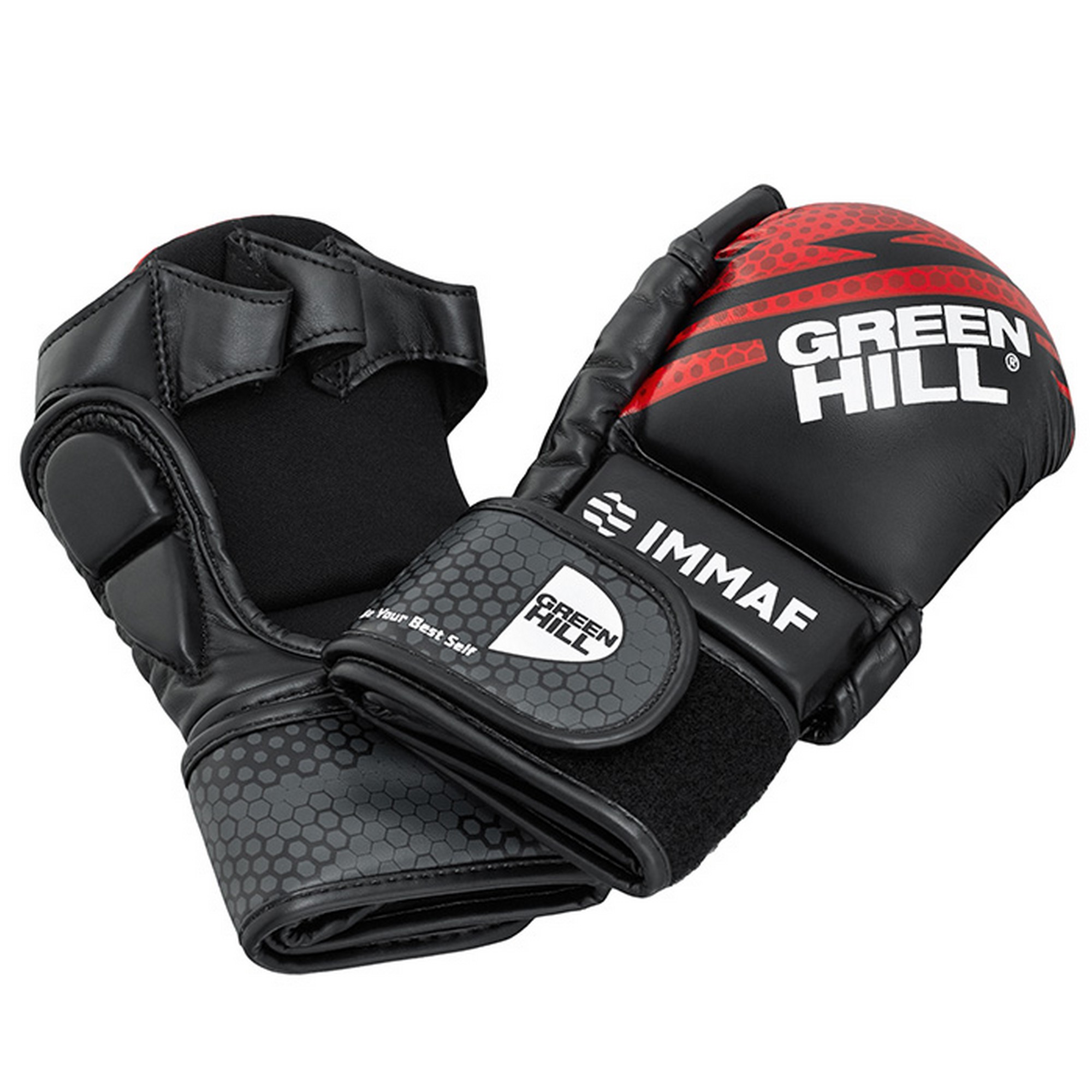 Перчатки MMA Green Hill MMAF approved MMI-602 черно-красный 2000_2000